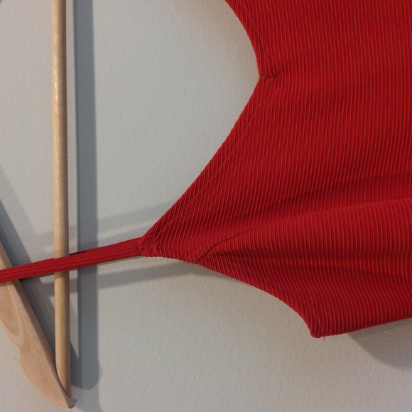 Red Ribbed Mini Dress - Picture 2 of 7